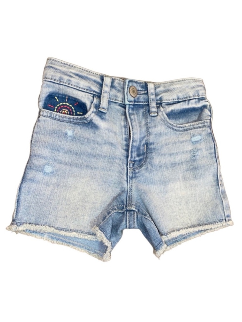 Gap Girls Distressed Denim Shorts Adjustable Waist Size 7